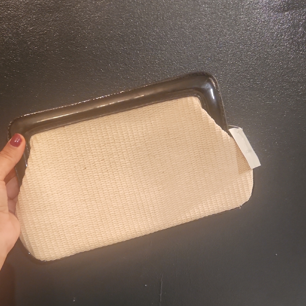Liz Clairborne Black and Cream Structured Clutch